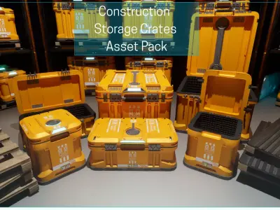 Construction Storage Crates Asset Pack Low-poly 3D model