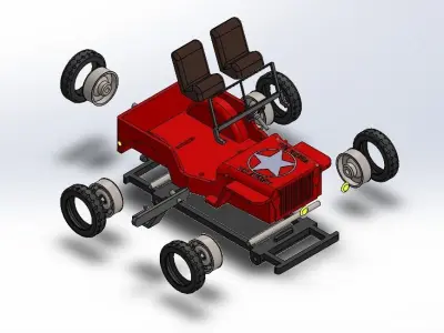 MILITARY JEEP WILLIYS - 3D CAD MODEL - HIGH POLY - GAME READY  Free 3D model