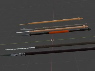 Spear collection Free 3D model
