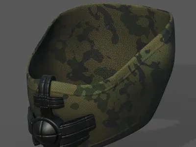 Helmet scifi military combat 3d model low poly human  Low-poly 3D model