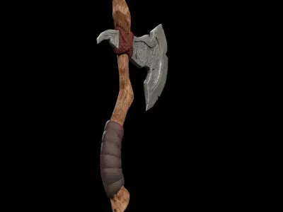 Axe Low-poly viking Free low-poly 3D model