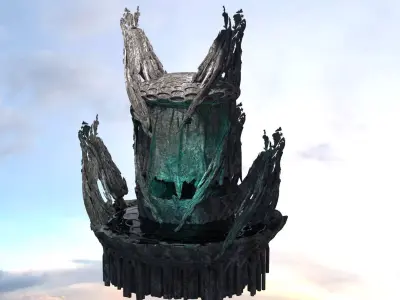 Dark root tree 2  Low-poly 3D model
