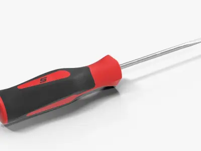 Flat Tip 3 16 Instinct MiniTip SoftGrip Red Screwdriver SGD304BR Low-poly 3D model