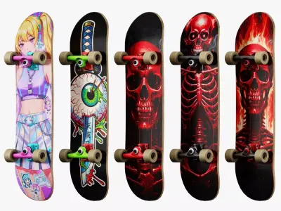 Y2K Skate Pack PBR 4K Game Model Low-poly 3D model