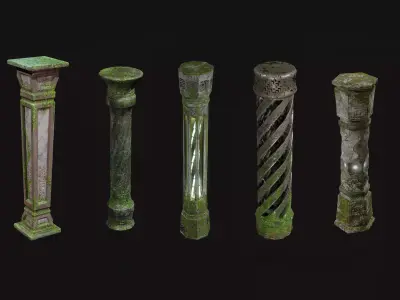 Column Pack Low-poly 3D model
