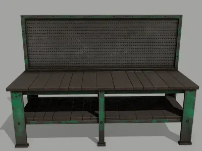 workbench bench Low-poly 3D model order