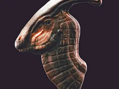 dinosaur parasaurolophus head Free 3D model
