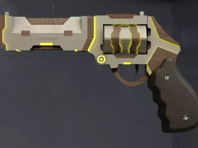 revolver Free low-poly 3D model purchase
