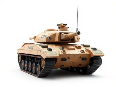 Desert Camouflage Tank D Model Pack Low-poly 3D model