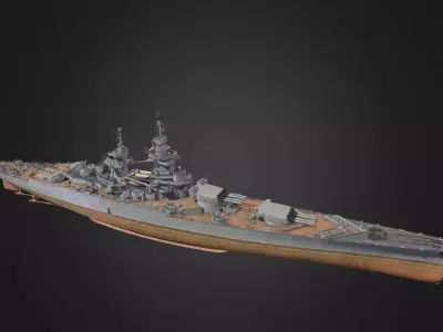 Richelieu world war ii battleship Free 3D model