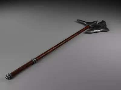 Low poly medieval battle axe 3D model Low-poly 3D model