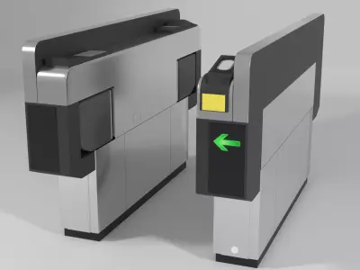 Ticket Gate Row6 Low-poly 3D model