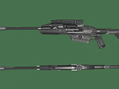 m7 scar - sniper rifle 3D model