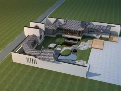 Chinese Style Architecture 3D model shop