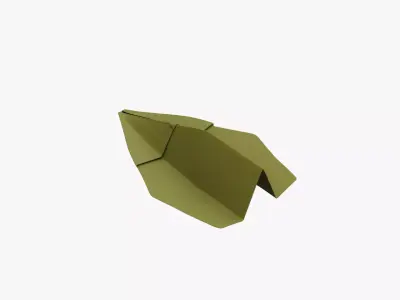 Paper Plane Olive Low-poly 3D model