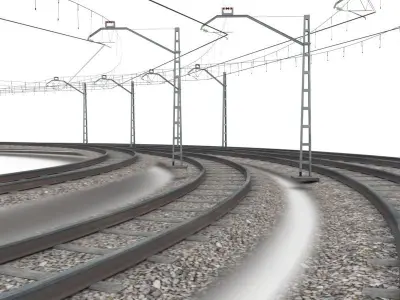 Circle Train Rail 3D model