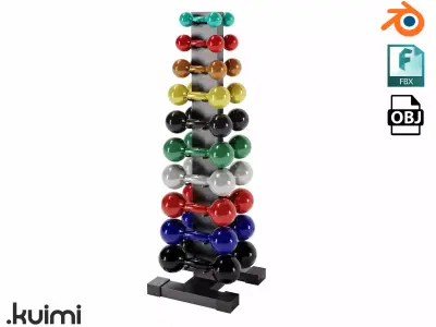 Gym Dumbell Set 001 3D model