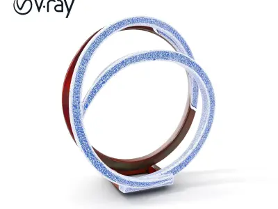 Industrial Rusty Ring Sculpture Model Pack Low-poly 3D model