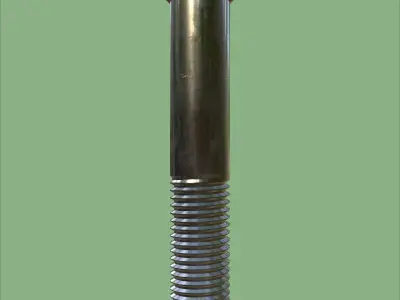 Steel Stained M12 Bolt Allen Counter Sink PBR 4K 3D model
