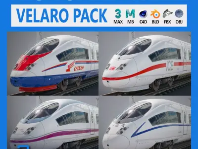 High Speed Train Siemens Velaro - PACK 3D model