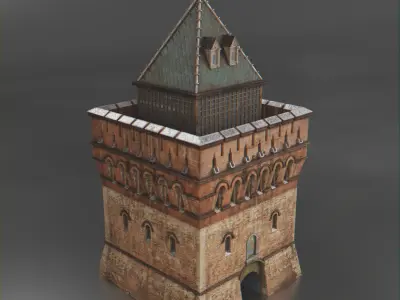 Dmitrievskaya Tower - Nizhny Novgorod Kremlin Low-poly 3D model