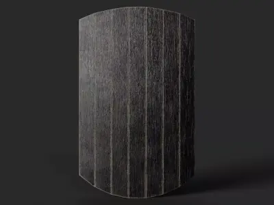 Slavic square wooden shield-painted black Low-poly 3D model