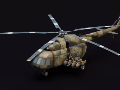 Military Transport Helicopter Low-poly 3D model