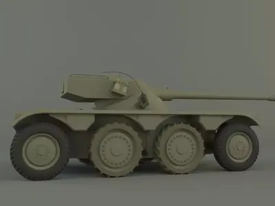 Panhard EBR 75 military tank 3D model