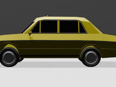 Old car Vaz 2106 in taxi style Free low-poly 3D model