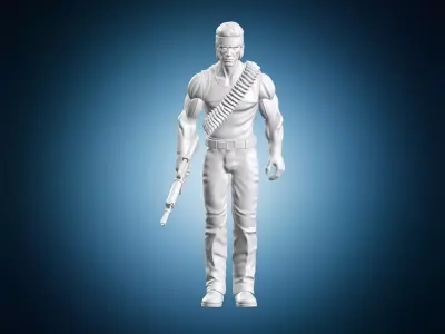 Rambo-Style Soldier Action Figure 3D print model