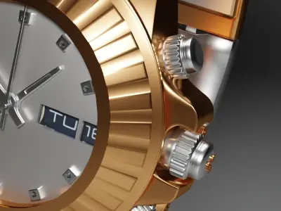 Golden watch Free 3D model