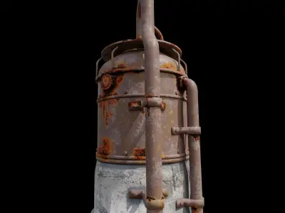 Rusted Metal Silo 3D model
