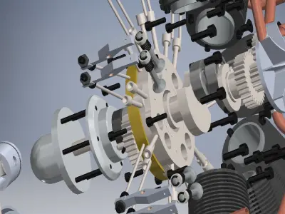 RS9 Radial Engine  3D model