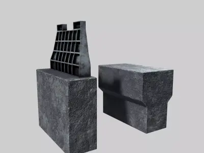 Industrial Ladle Holder Low-poly 3D model