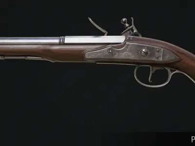 Flintlock Pistol Low-poly 3D model buy