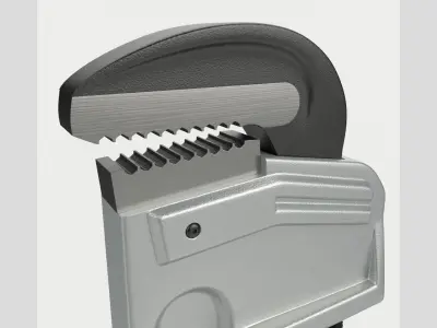 Pipe Wrench Tool Low High Poly 3D model