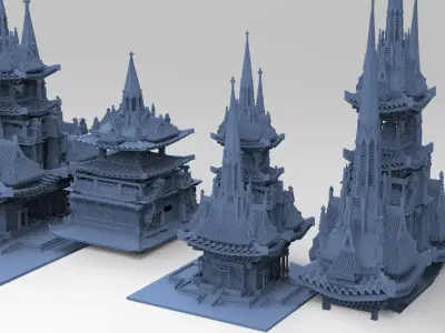 General Warlord Temples Tower 5 designs  3D model