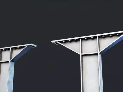 Steel Structural Beam Set - 1 Low-poly 3D model