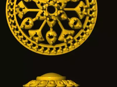 jumka golden ornate design 3D print model