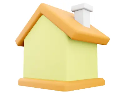 House cartoon icon 3D model