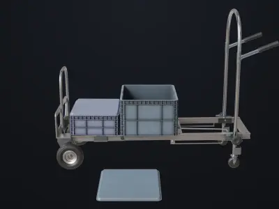 Convertible Hand Truck Steel  All PBR Unity UE Textures Low-poly 3D model
