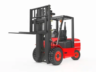 Forklift Rigged and Animated 3D model