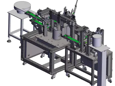 Edge Trimming Machine  Spring Installation  Camera Inspection 3D model