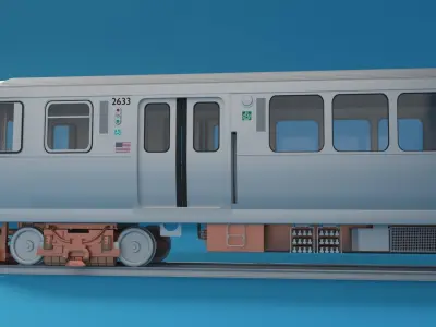 Chicago L Subway train 3D model