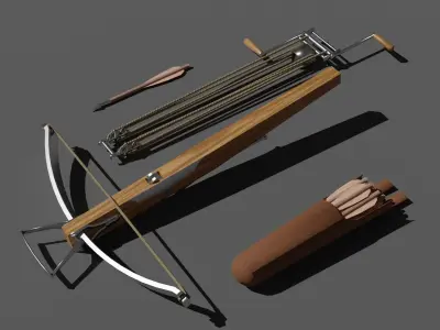 Siege Crossbow Low-poly 3D model