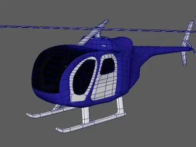 Helicopter flying in sky 3D model