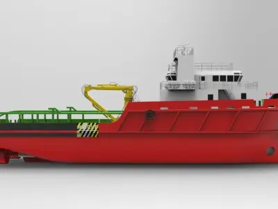 Supply ship Indo Low-poly 3D model