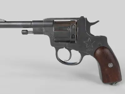 Nagant M1895 Russian Gun - PBR - Low-poly 3D model Low-poly 3D model