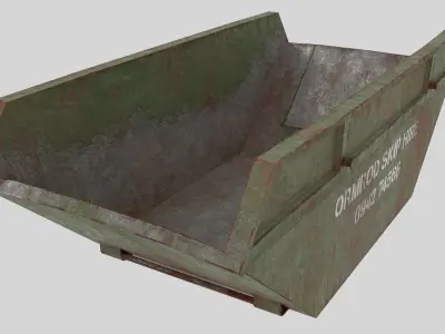 Low poly Skip PBR dump truck Low-poly 3D model