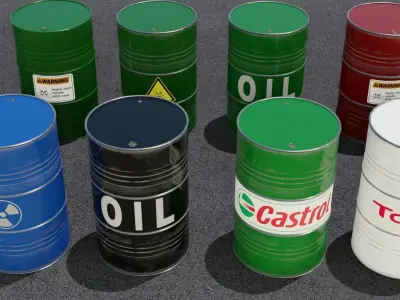 20 Barrel 3D models Low-poly 3D model